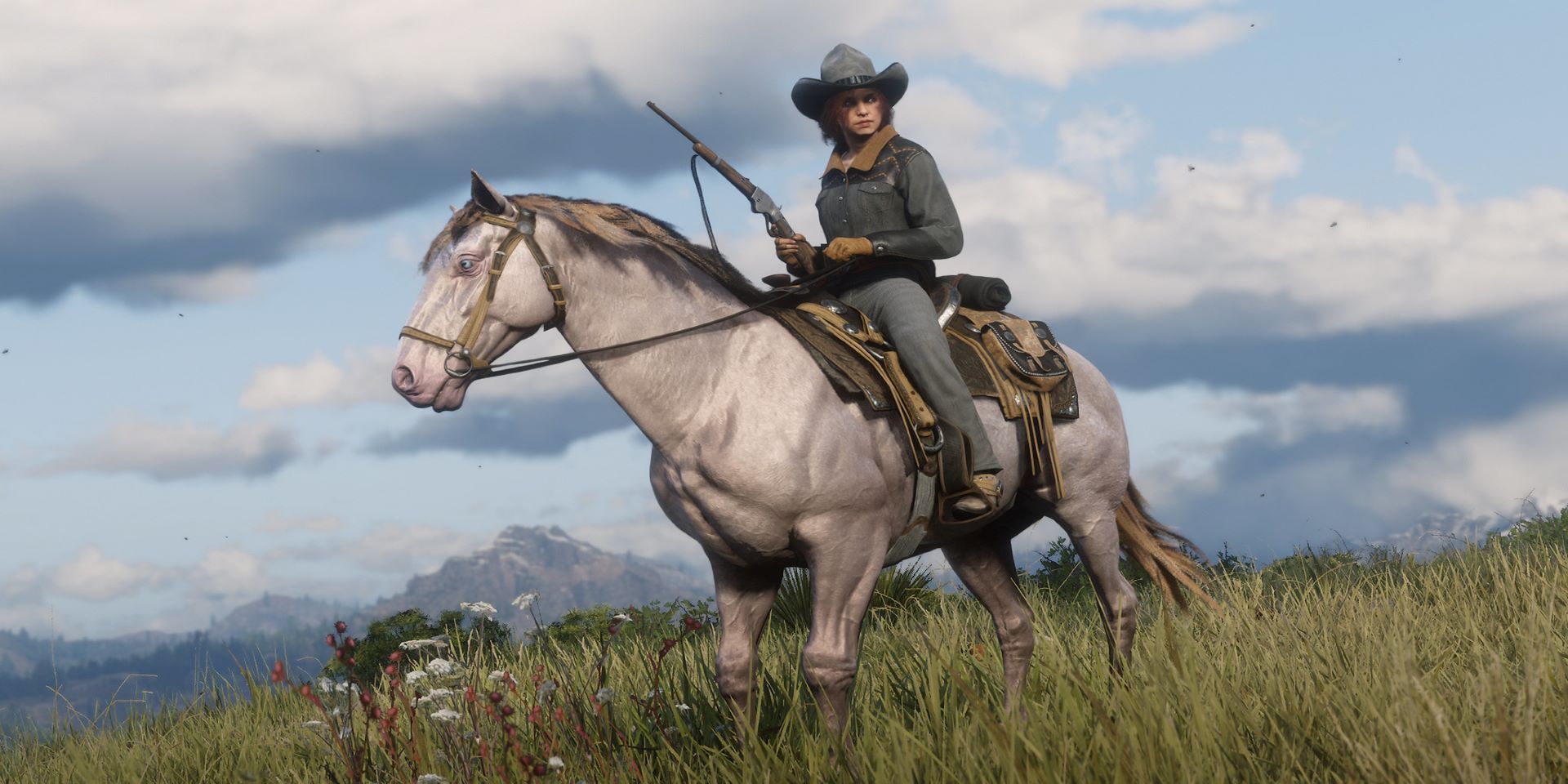 Red Dead Online - a Horse Rider in the Grasslands