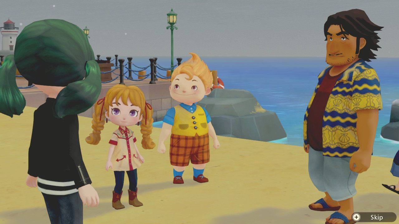 Story of Seasons Pioneers of Olive Town Mystery Files DLC - Player speaking to three NPCs.