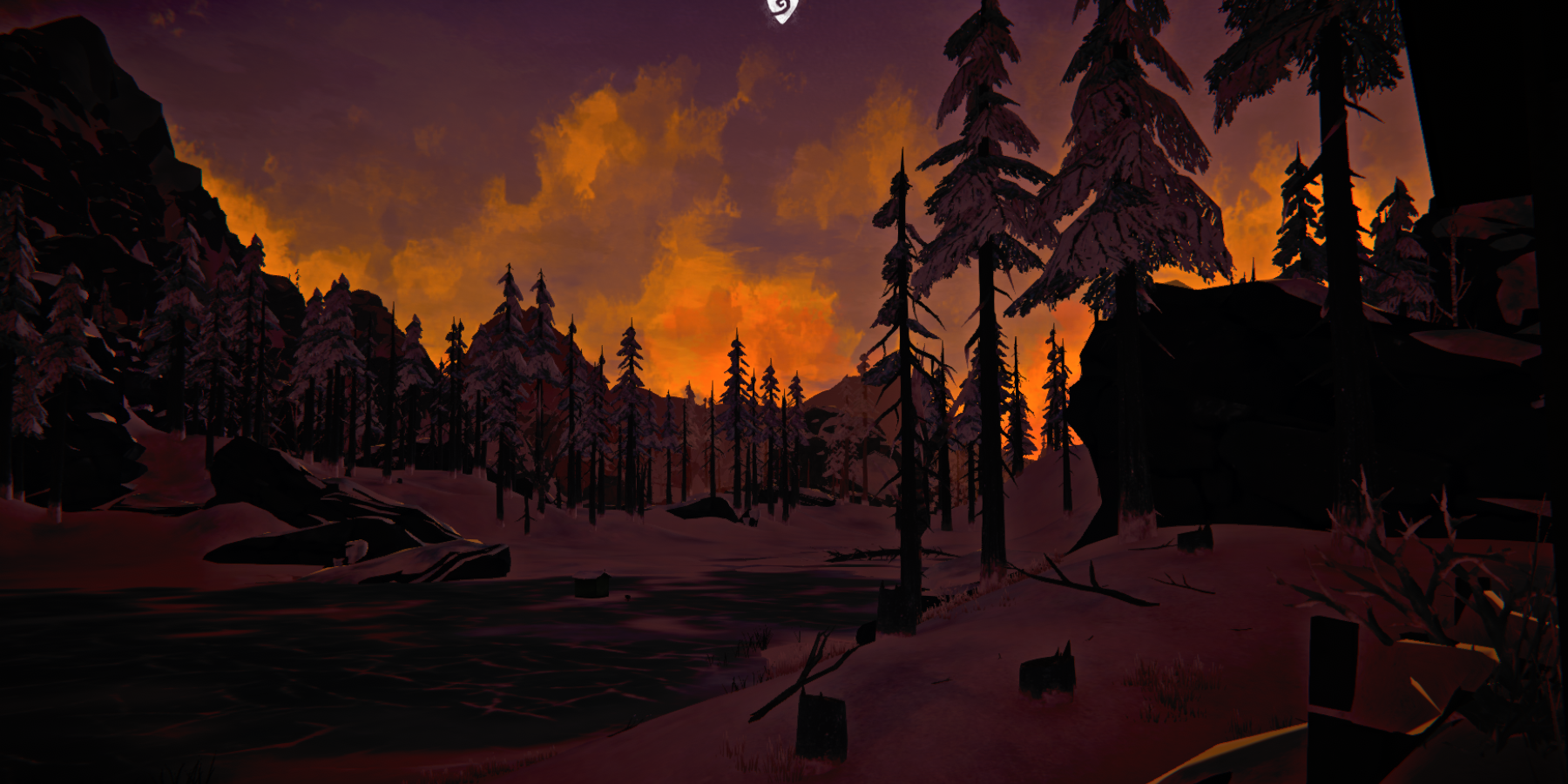 The Long Dark Timberwolf Mountain Sunset Crystal Lake Clouds