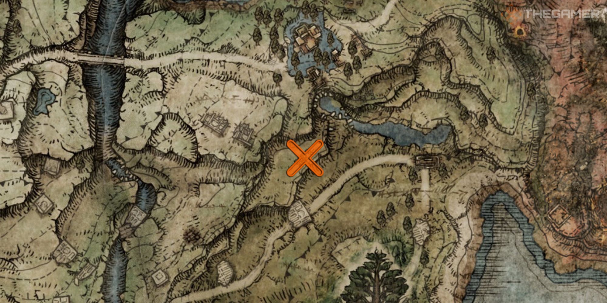 Elden Ring map showing the location of Fevor's Cookbook [1]