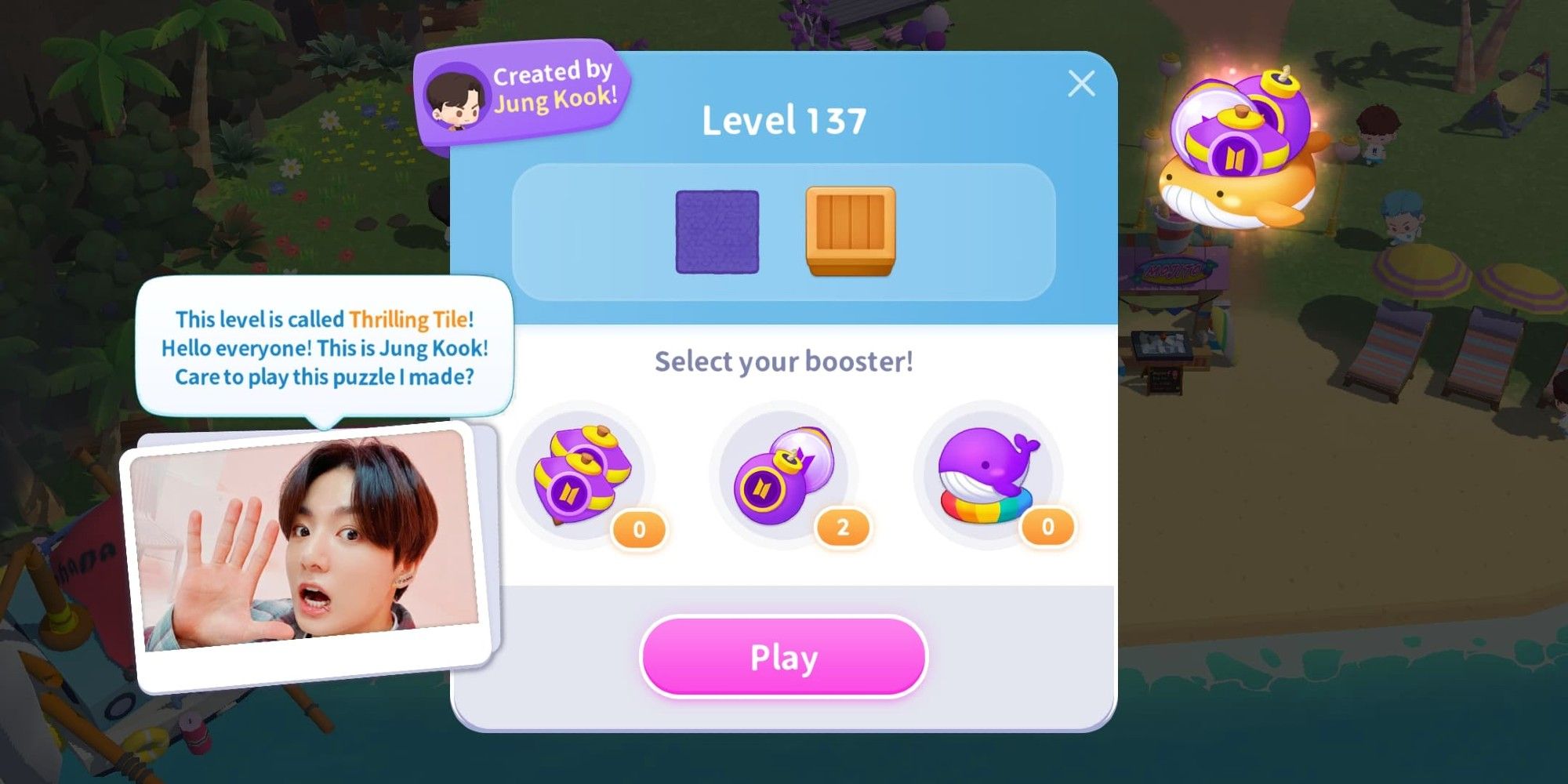 BTS Member created puzzle level 137 created by Jungkook