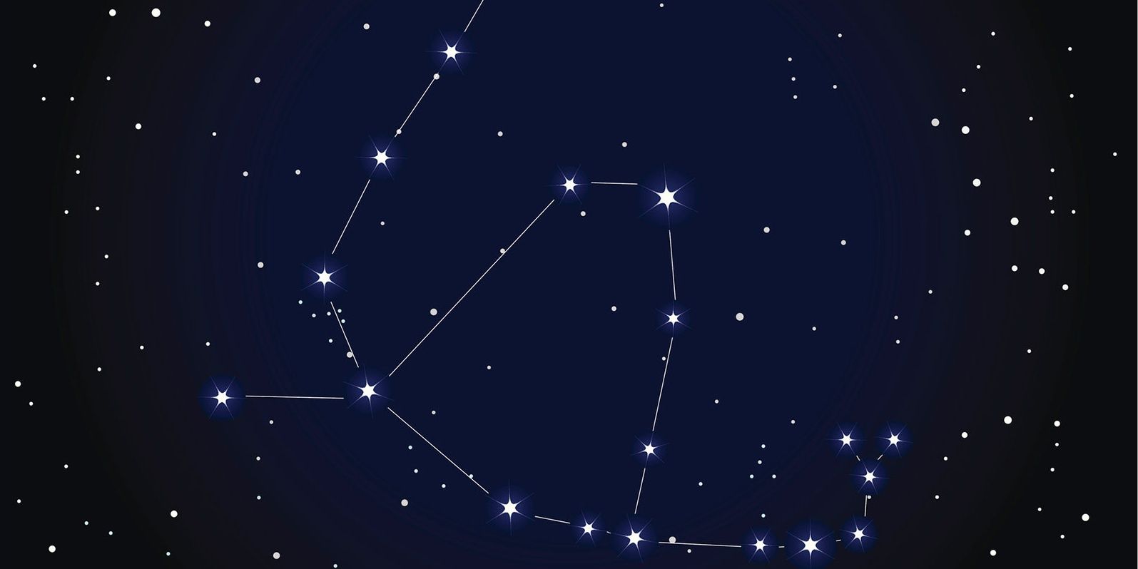 The constellation Ophiuchus in the night sky.
