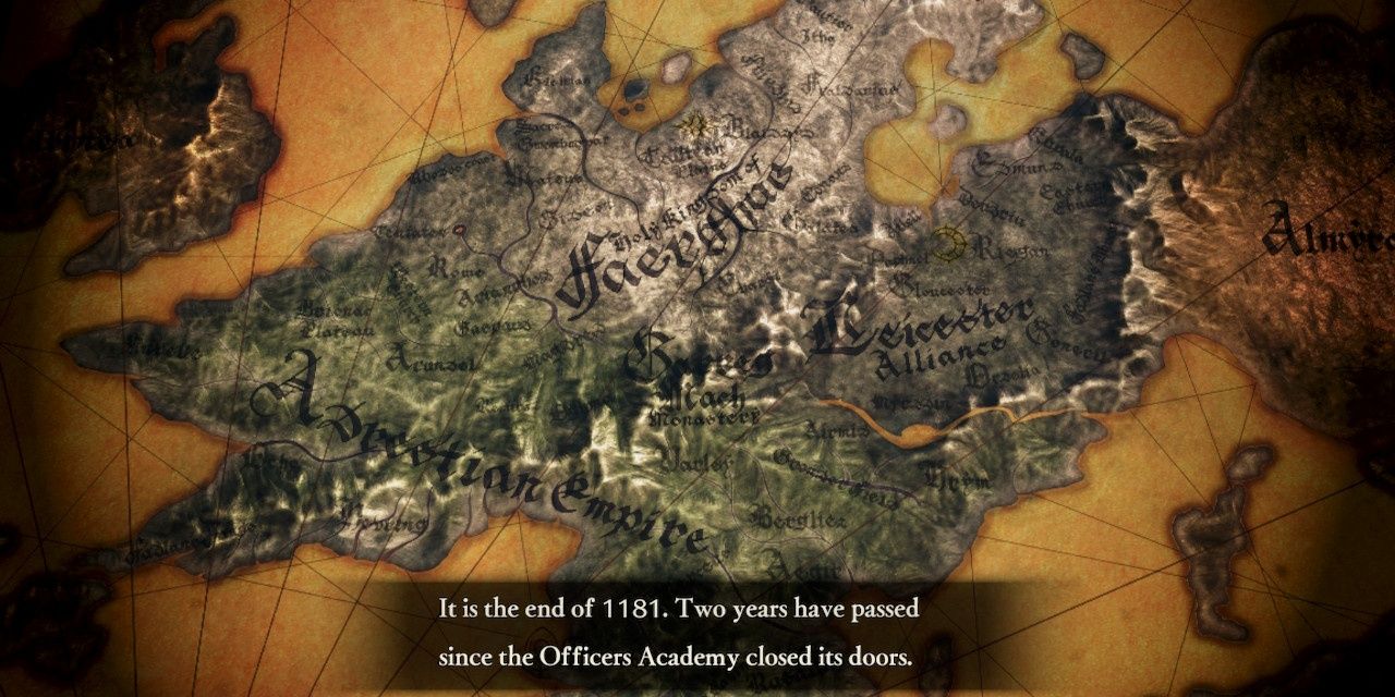 Map of Fodlan with the caption that two years have passed