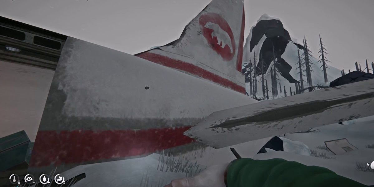 The Long Dark Timberwolf Mountain Summit Tail Section Plane Crash Overcast