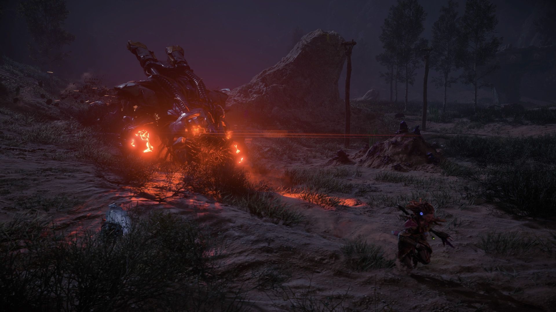 Aloy Fighting A Rockbreaker In Horizon Forbbiden West