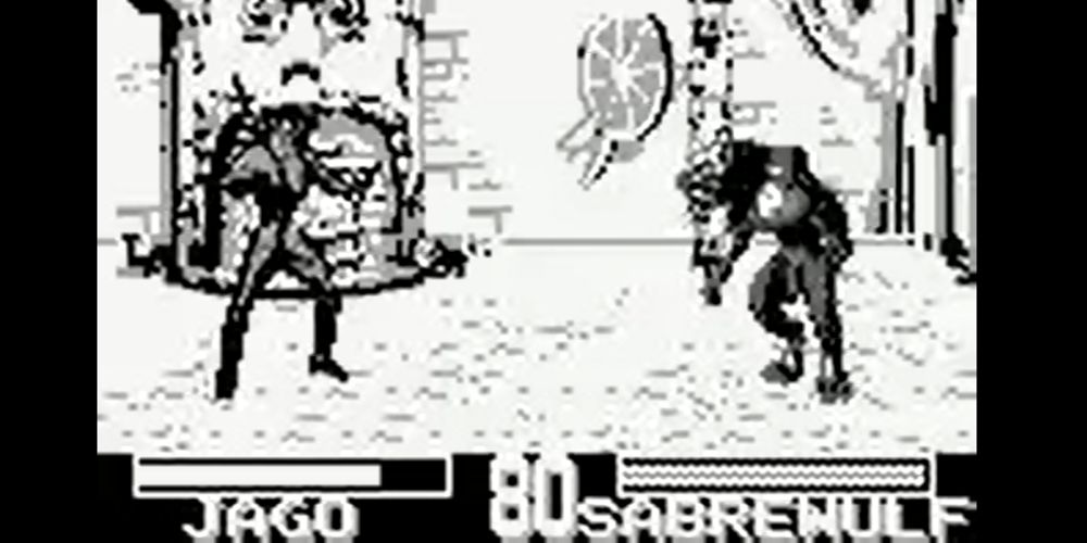 Jago Fighting Sabrewulf in Killer Instinct for Game Boy