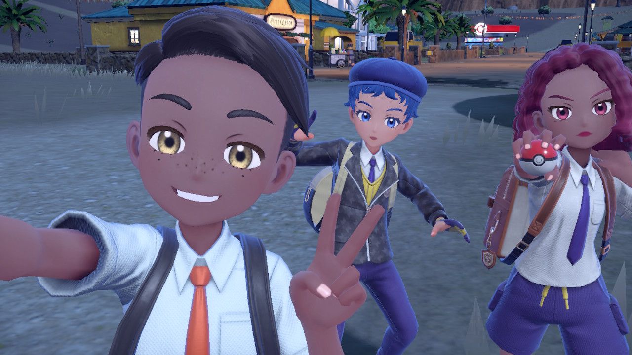 Friends Posing Together in Pokemon Scarlet &amp; Violet