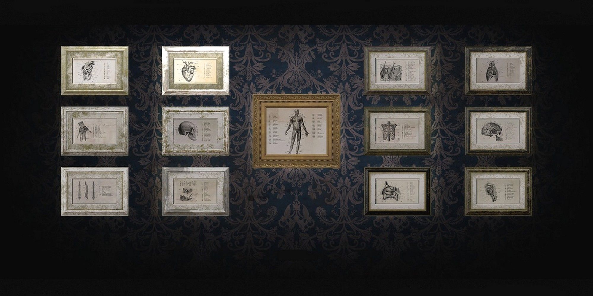 the devil in me complete picture collection from the menu, including gold framed picture