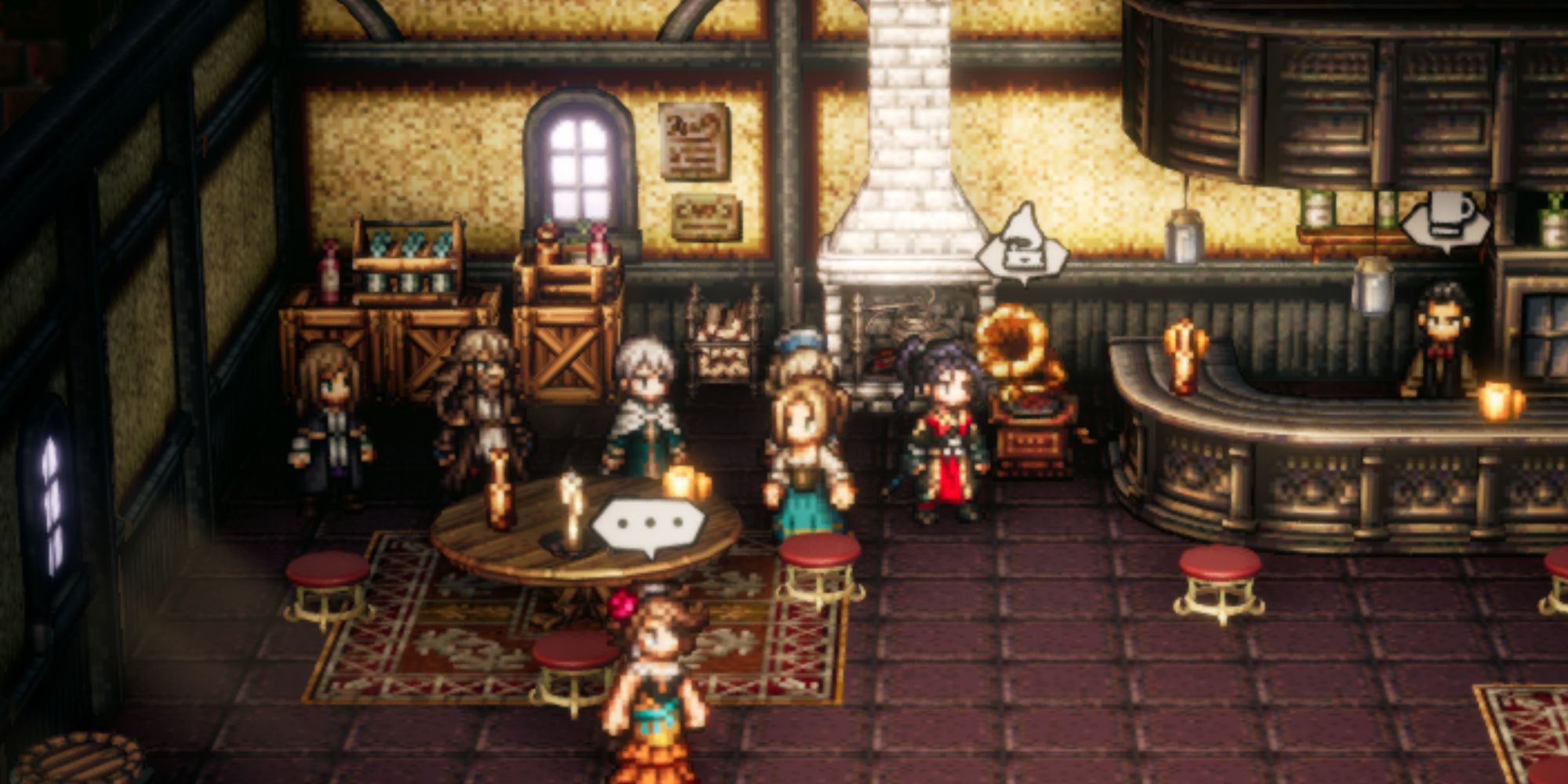 Octopath Traveler 2, Gramaphone in a tavern