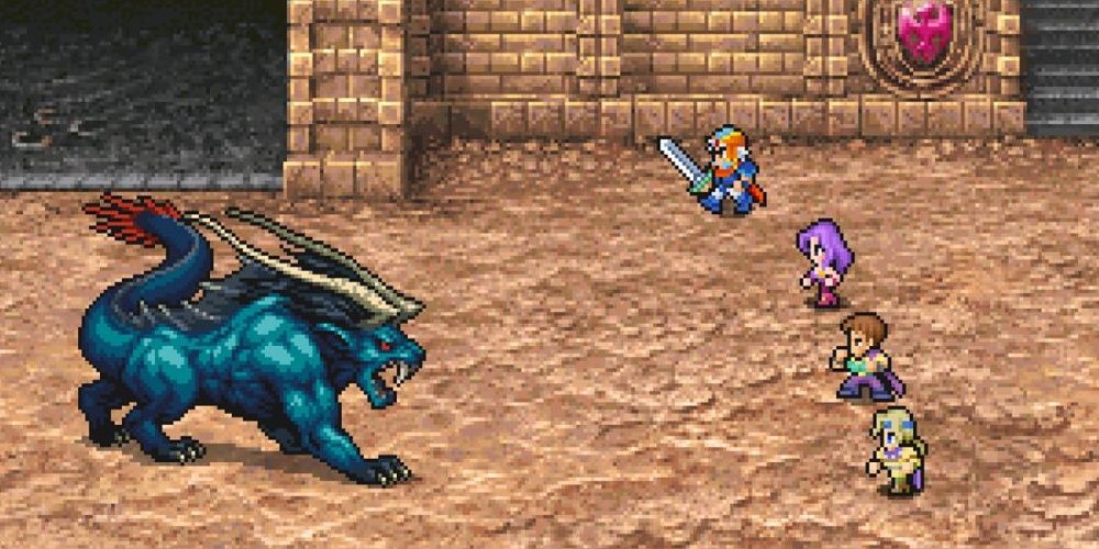The party battles a behemoth