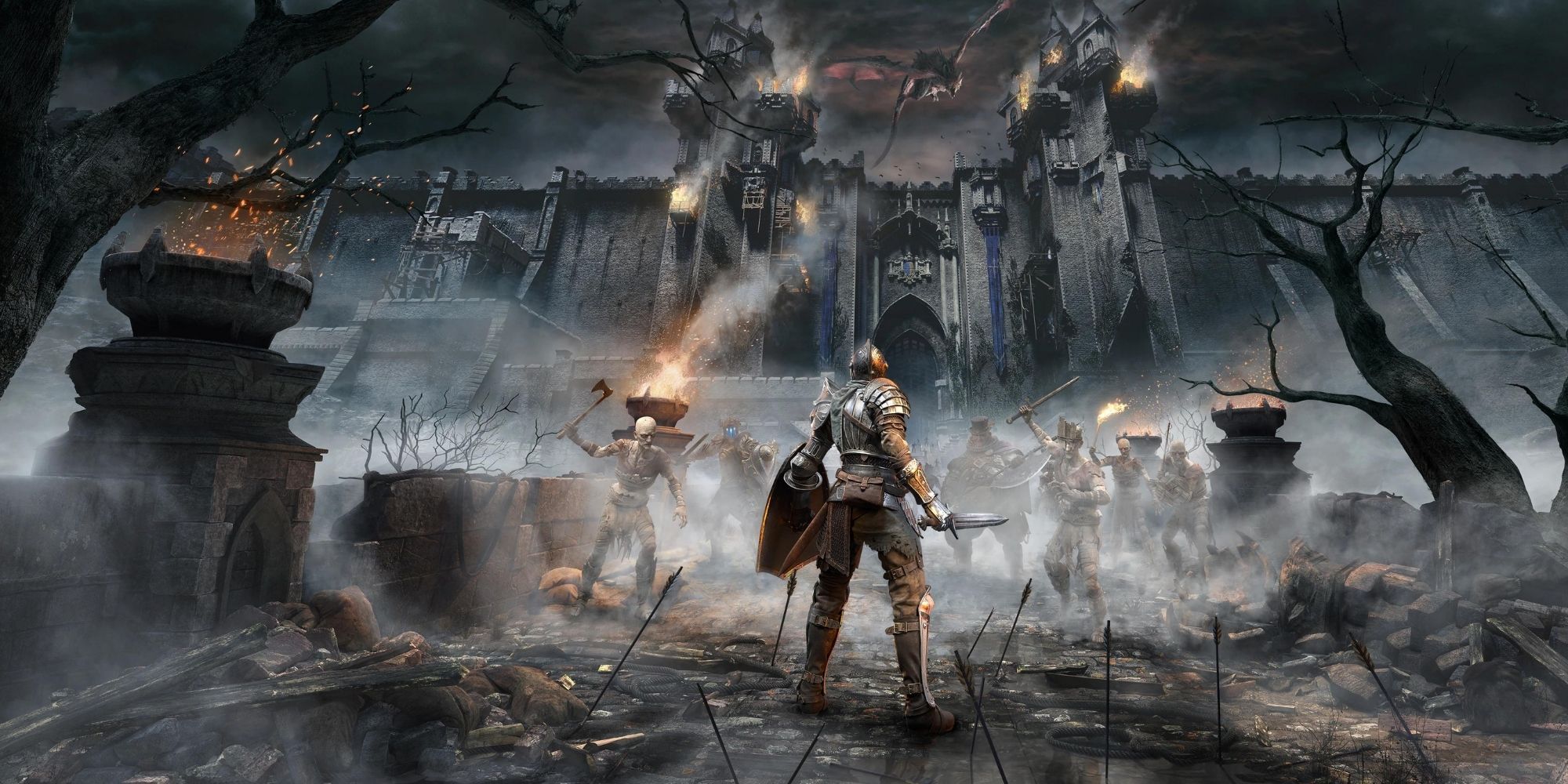 Demon Slayer Stands In Front Of Boletarian Palace