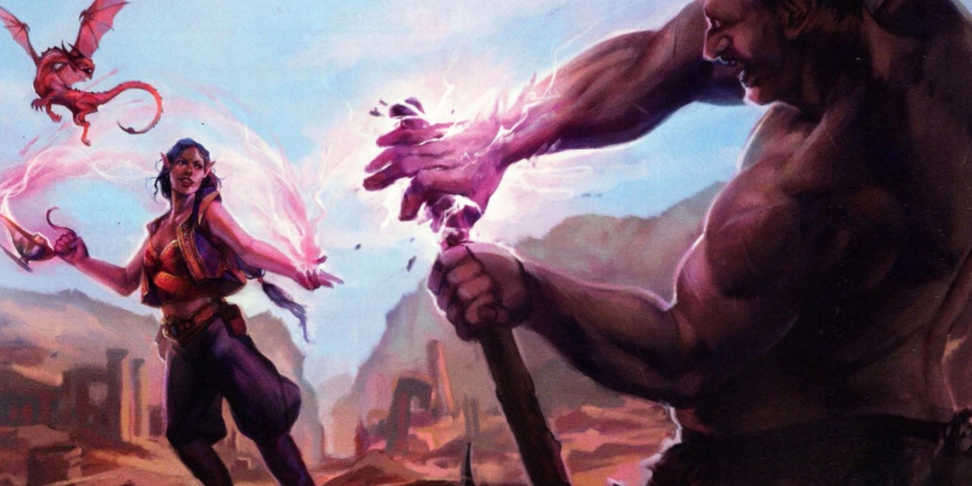In D&D Dungeons and Dragons DND A Warlock Uses A Genie's Vessel To Battle A Cyclops By Zuzanna Wuzyk from Tasha's Cauldron of Everything