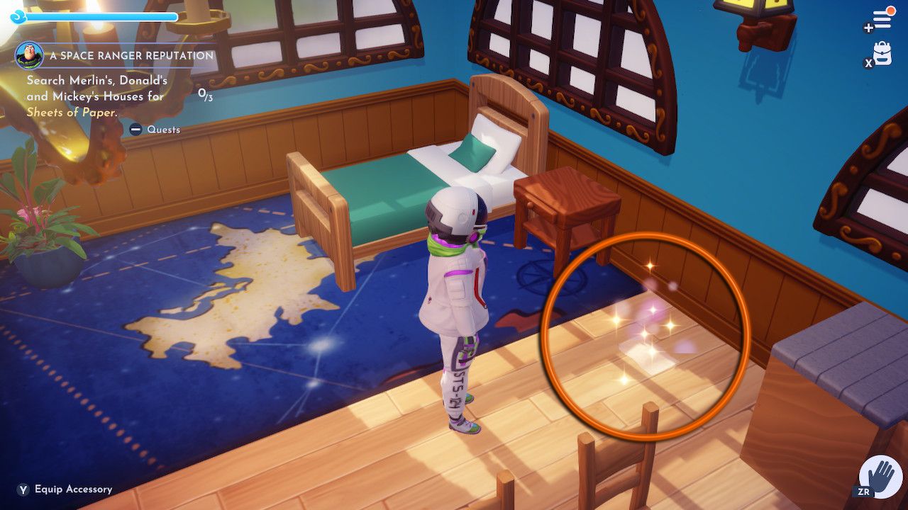 Paper location one in Disney Dreamlight Valley