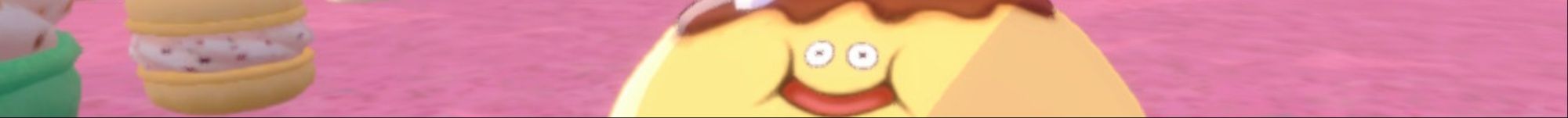 A banner featuring a Creme Caramel from Dragon Quest Monsters