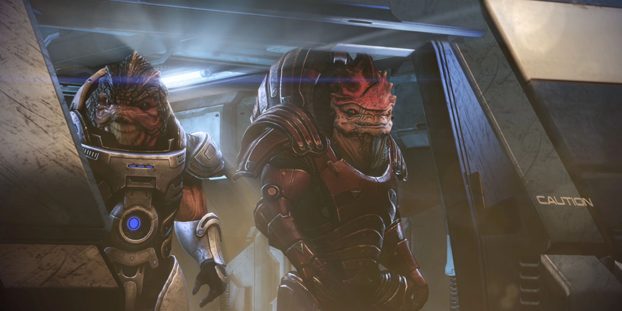 Grunt and Wrex side by side in Mass Effect.
