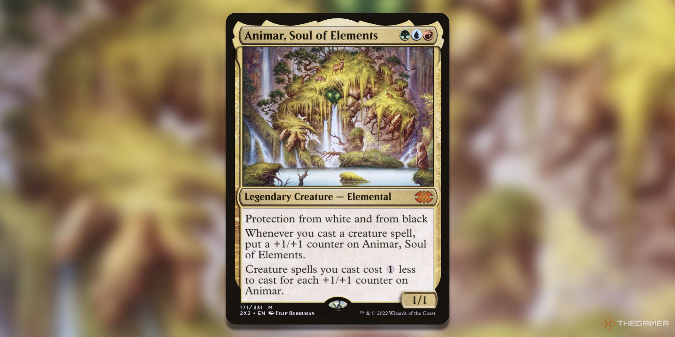 MTG Animar Soul of Elements card and art background