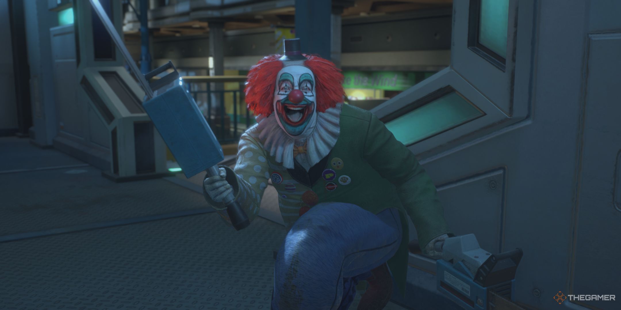 Adam the Clown with his Small Chainsaws in Dead Rising Deluxe Remaster.