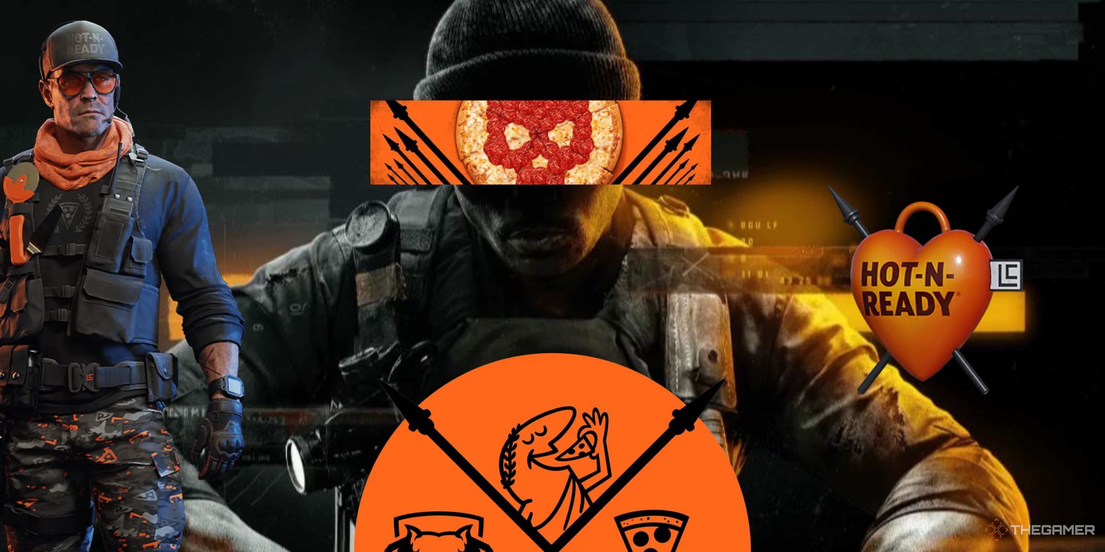 An image showing all of the promotional content for the CoD x Little Caesars promotion.