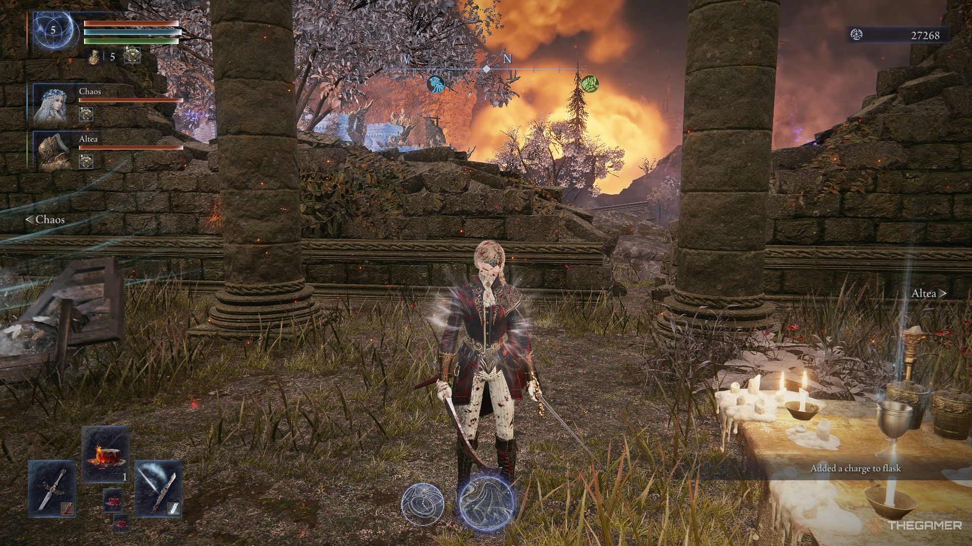 Duchess stands within a church of Marika besides the altar in Elden Ring Nightreign.