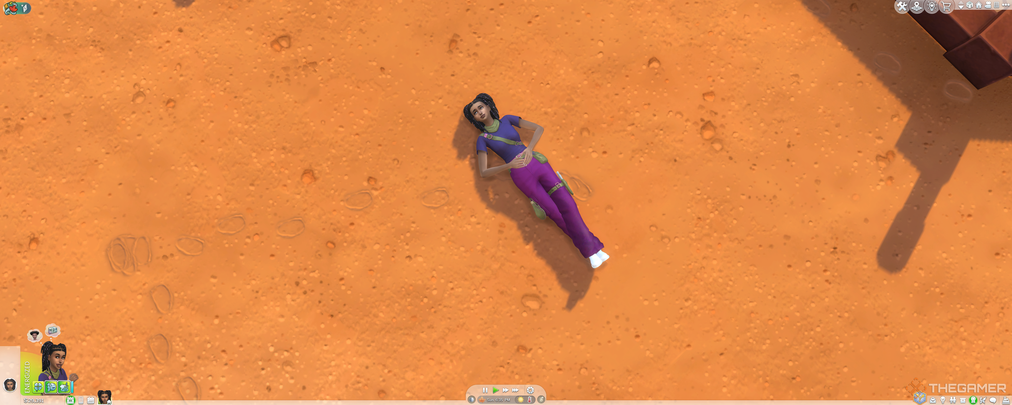 A Sim Cloudgazing in the park.