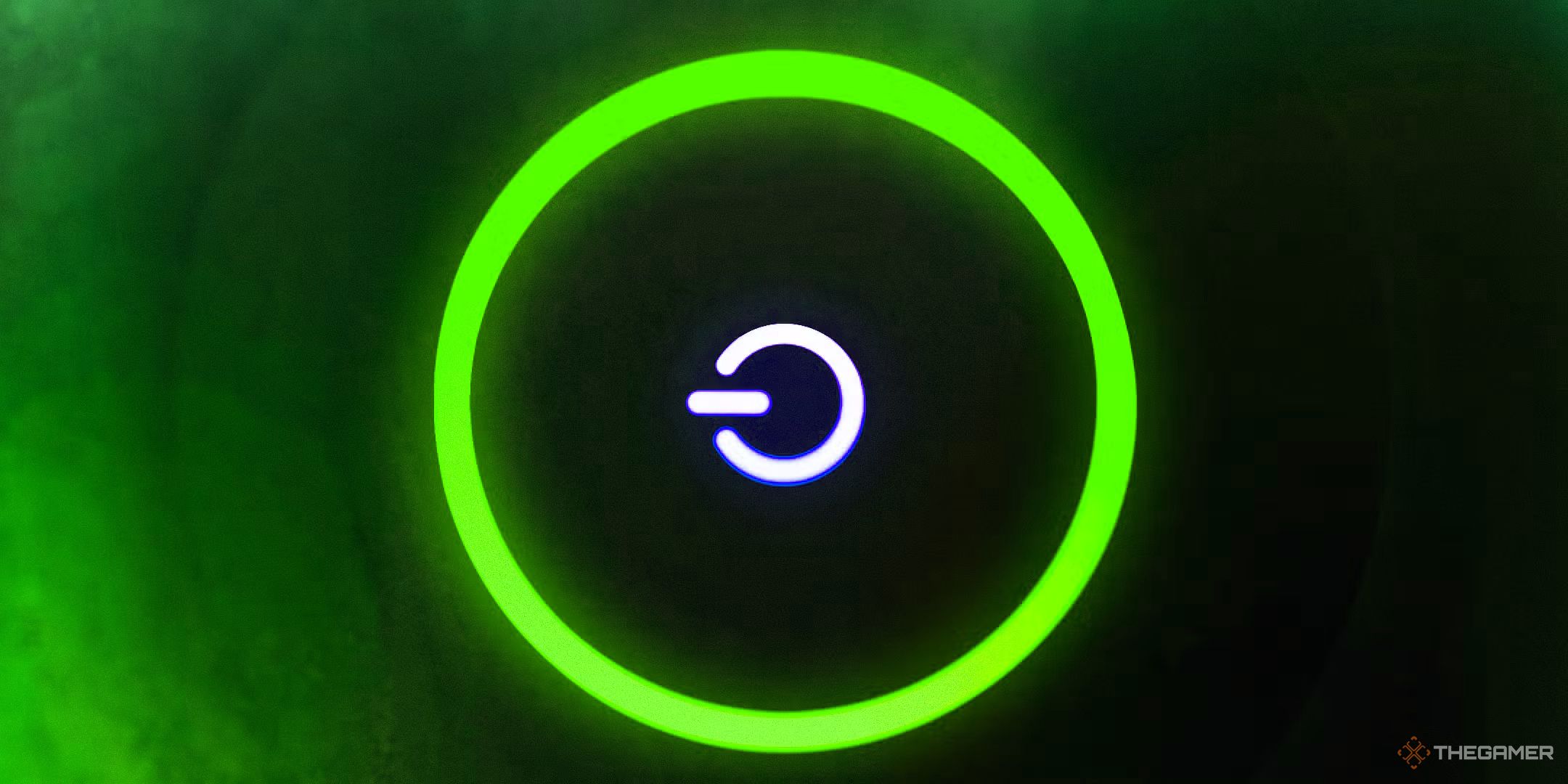 Xbox red ring of death lit up in green.