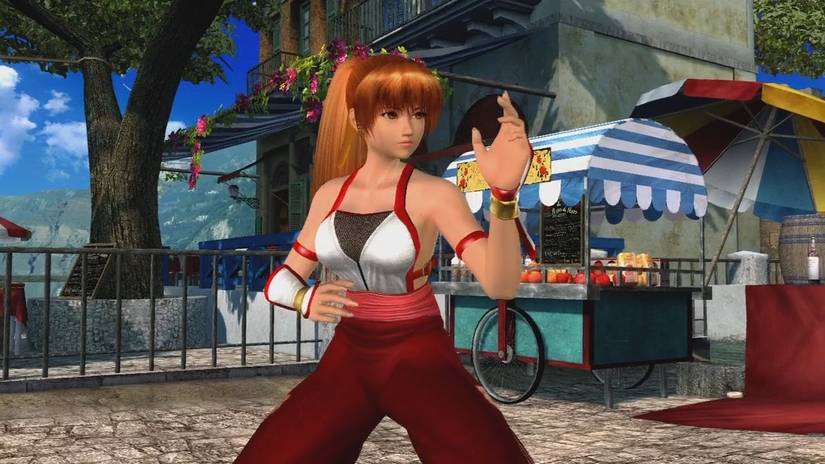 Kasumi ready for a fight in Dead or Alive 4.