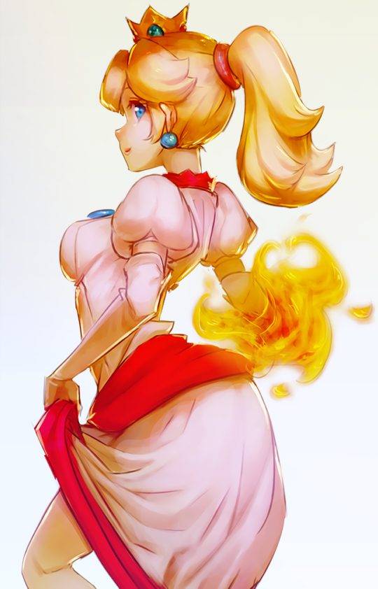 princess peach fire dress Inspired Princess Peach Fire dress Fire Peach Cosplay Costume