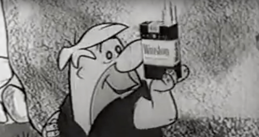 flintstones cigarette commercial Winston Fred Flintstone Metal Sign 9" x 12" or 12" x 16" Fred & Wilma Flintstone doing