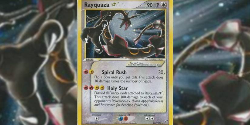 Gold Star Shiny Rayquaza from the Pokemon TCG