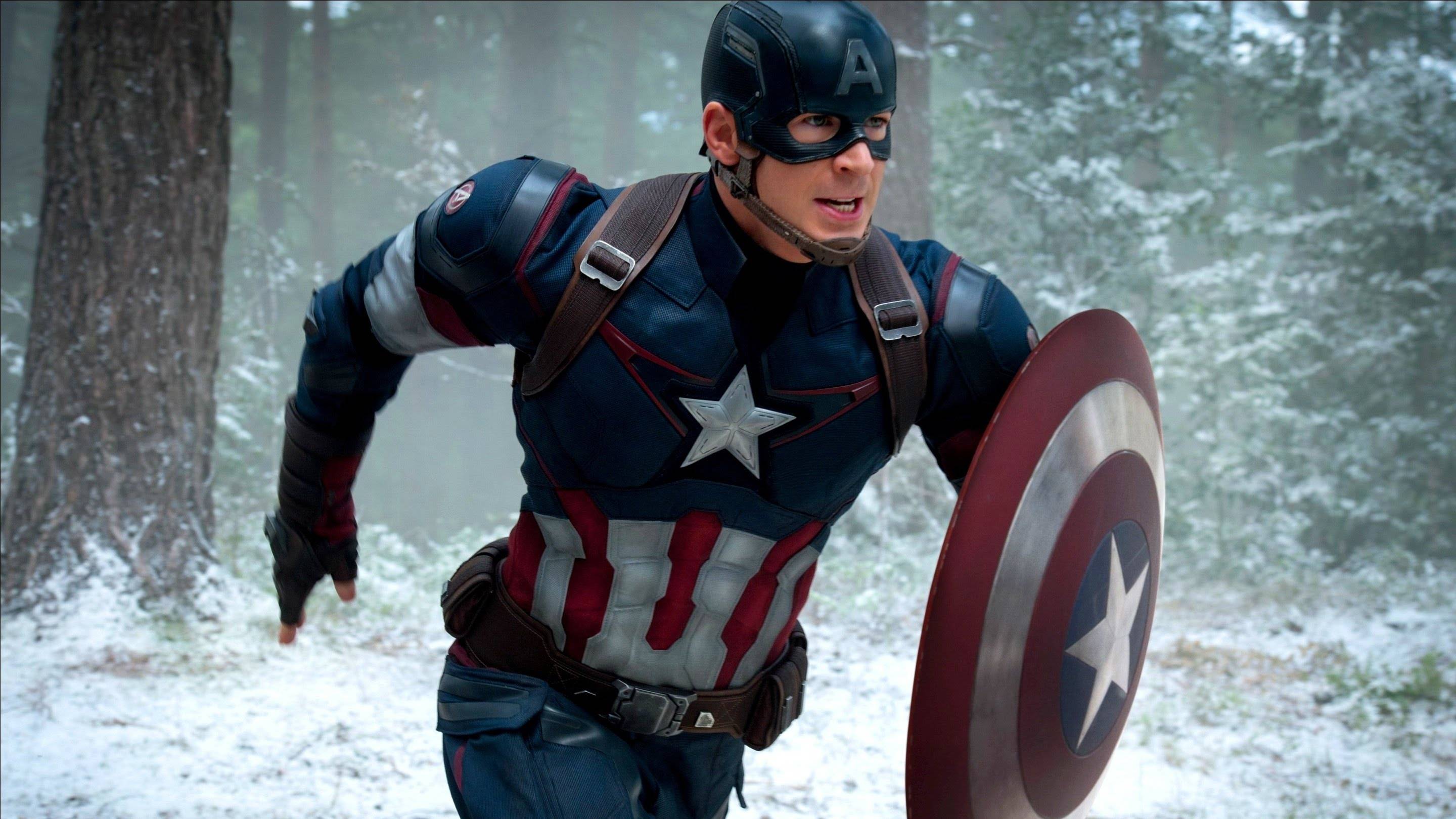 Chris Evans as Captain America in Avengers: Age of Ultron
