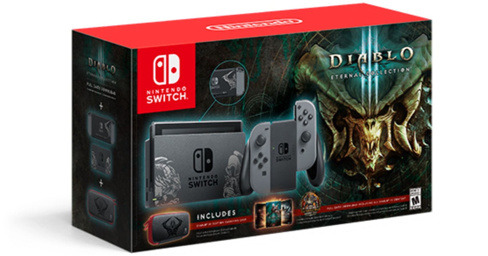 Diablo III Eternal Collection Nintendo Switch bundle with themed console and dock