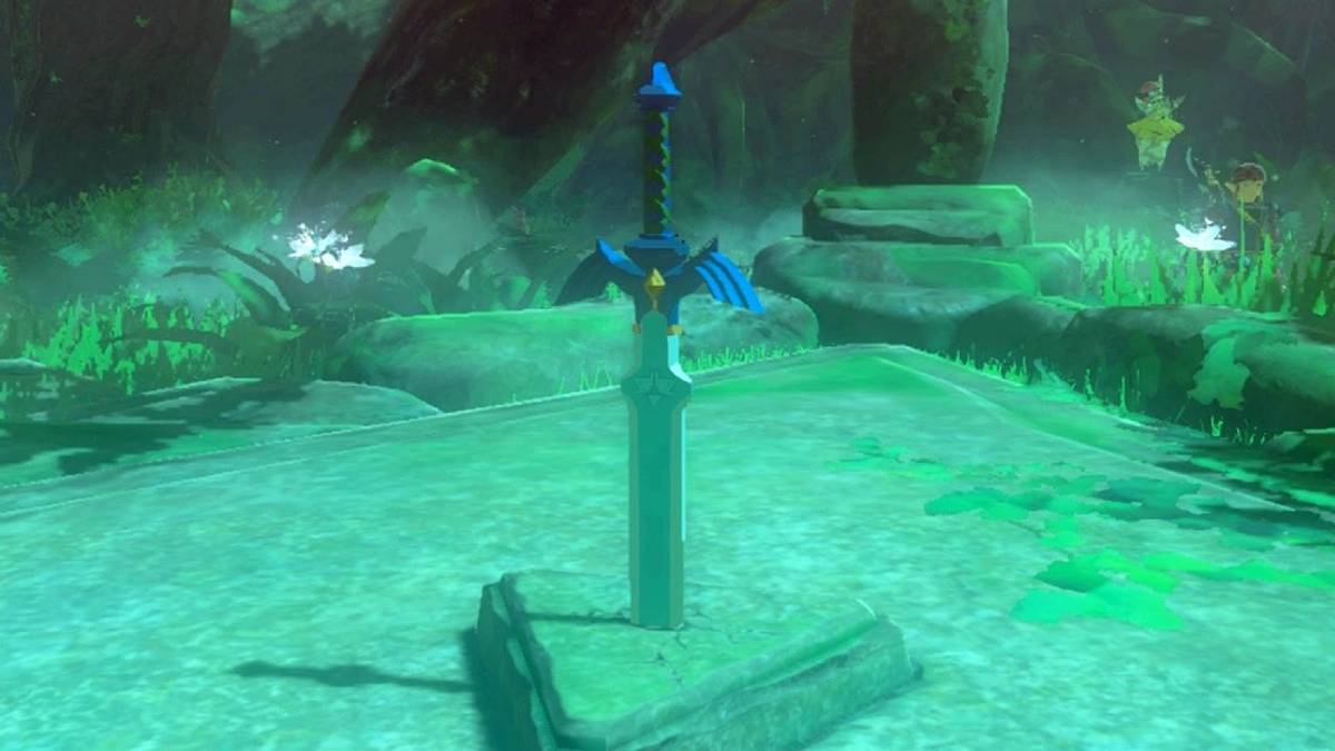 The Master Sword in The Legend of Zelda: Breath of the Wild.