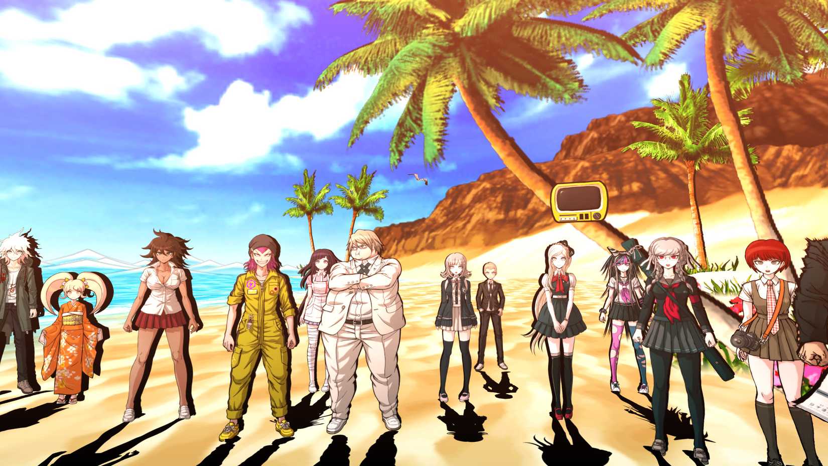 Danganronpa 2 cast on the beach