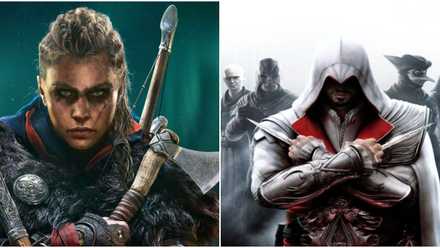 Assassins Creed Series Collage Collage Eivor Brotherhood Promo Art