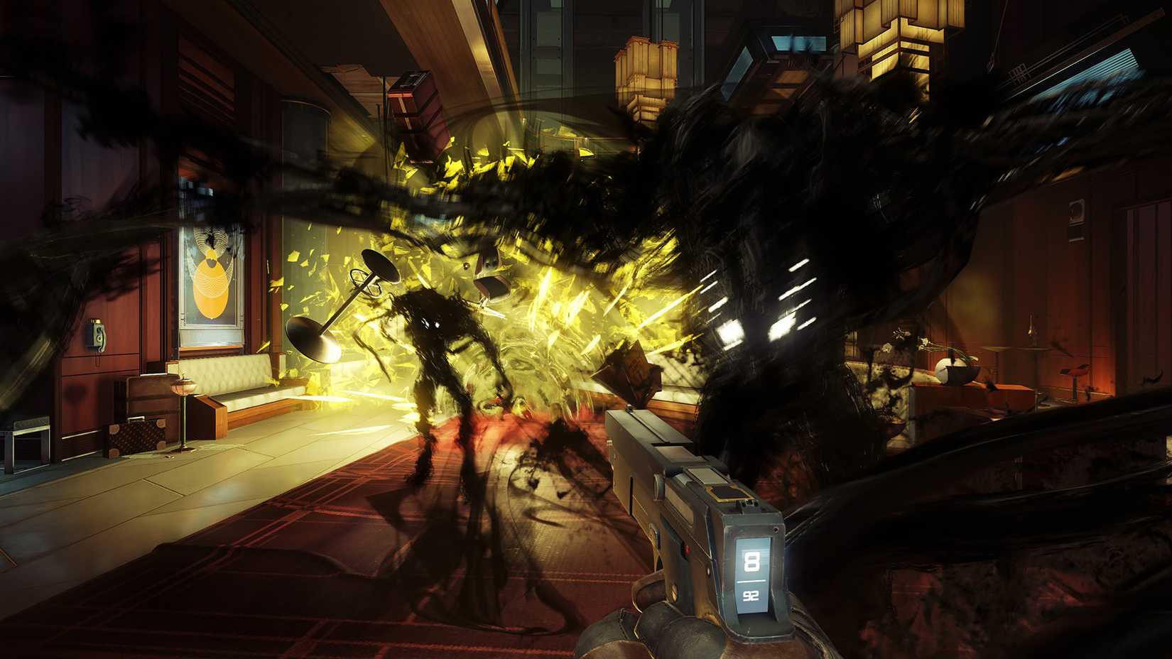 The player is attacked by several Typhons in Prey.