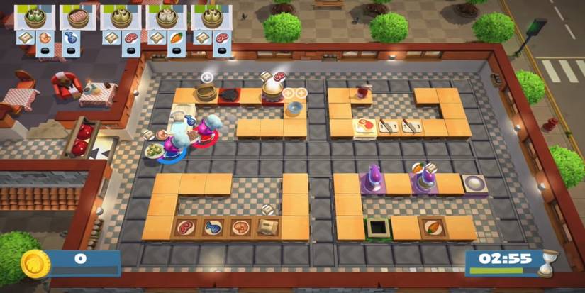 Overcooked 2 Kevin level 6 sushi egg rolls conveyor belt kitchen