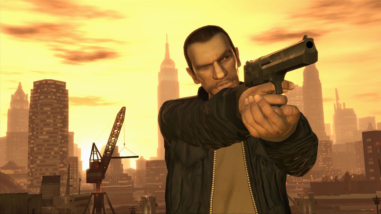 Niko Bellic em uma cena de Grand Theft Auto IV.