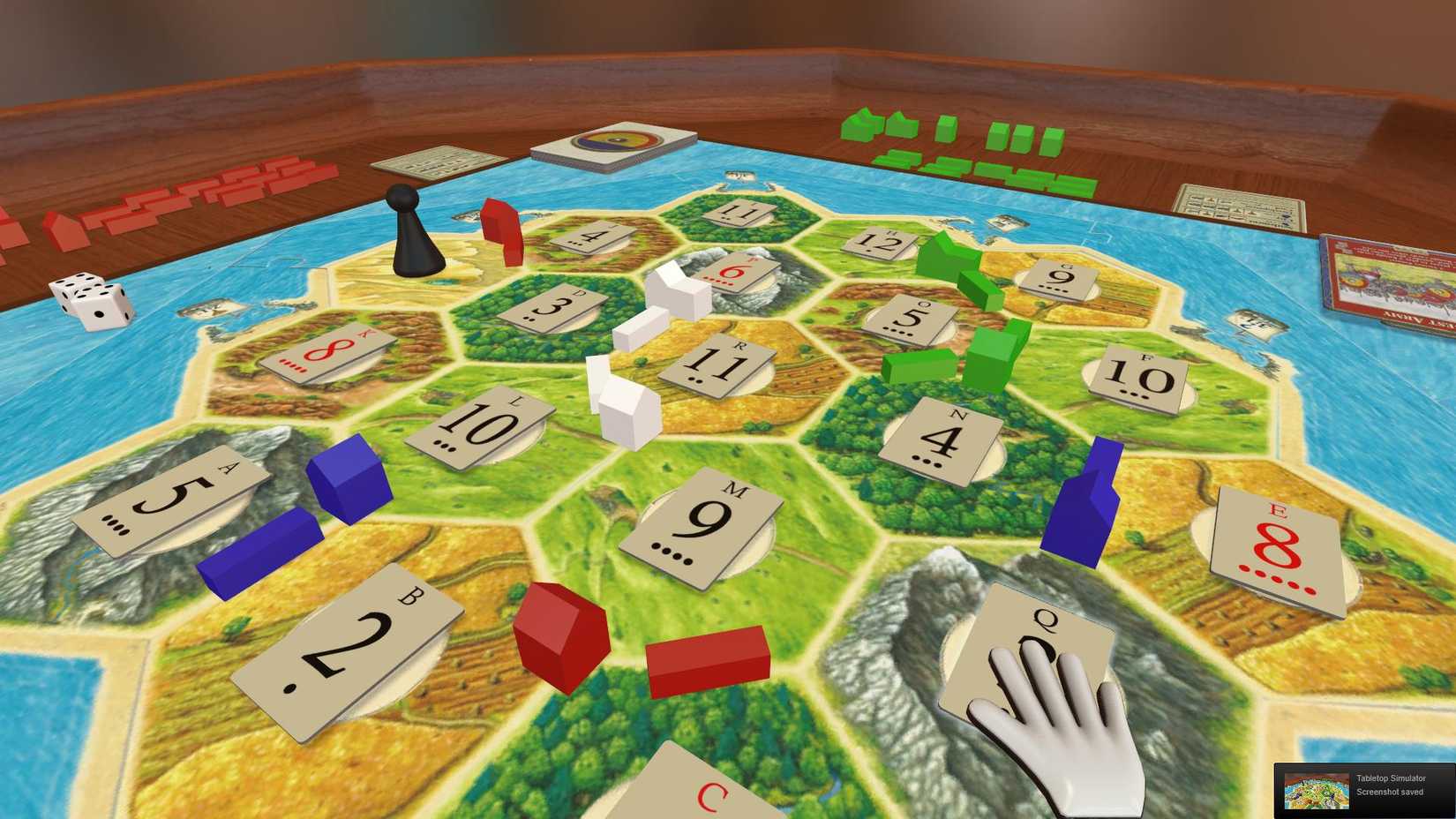 Catan Board set on the table top simulator. 