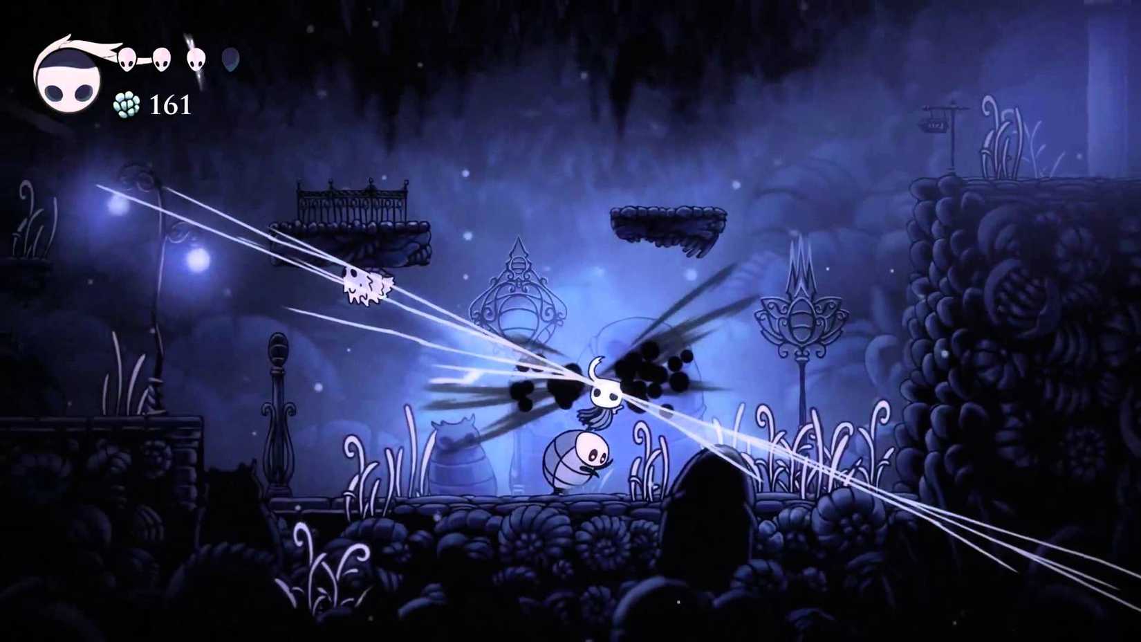Dying in Hollow Knight.