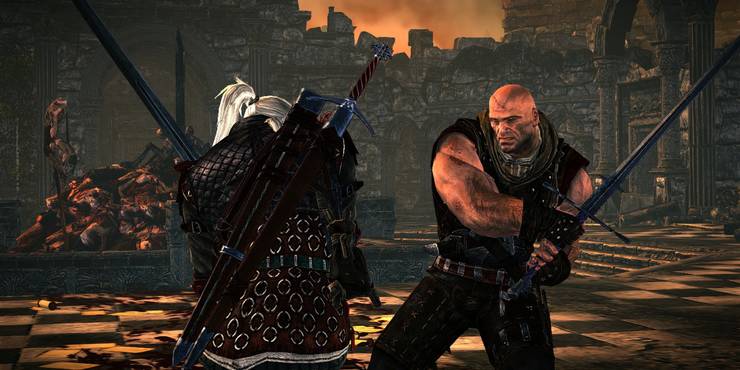 Witcher 2 Screenshot Of Geralt Fighting Against Letho