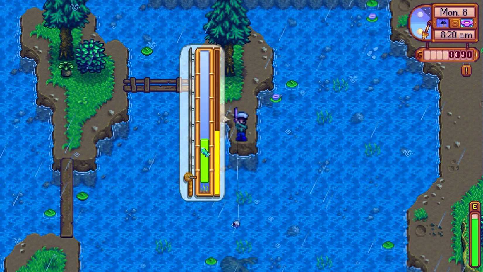 stardew valley player fishing mini game