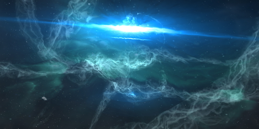 Warframe background of the Void.