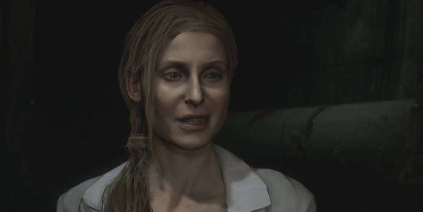 Close up screenshot of Annette Birkin from Resident Evil 2.