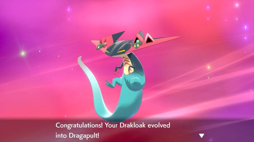 Dragapult finishes evolving in Pokemon Sword and Shield.
