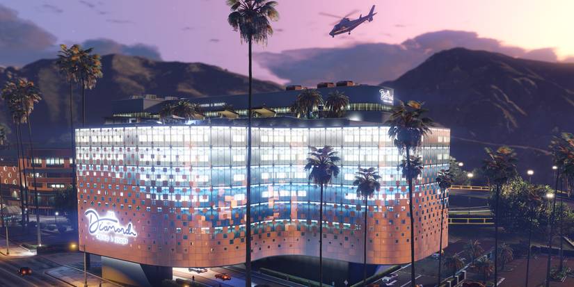 An overview of the Diamond Casino and Resort at night