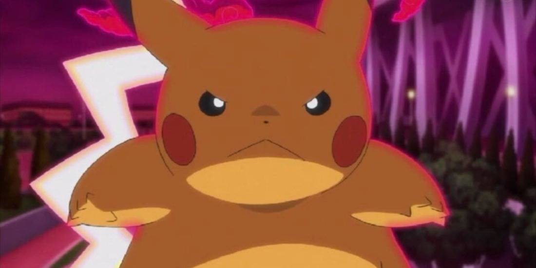 Gigantamax Pikachu Pokemon Sword Shield Anime Angry Fat