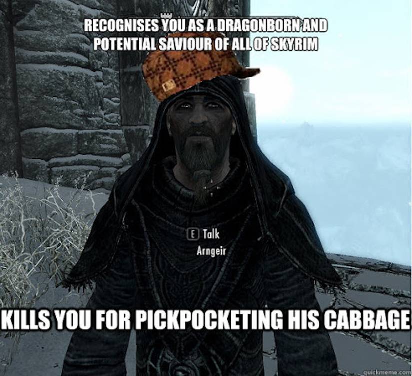 Skyrim: 10 Hilarious Dragonborn Memes That Prove The Game Makes No Sense