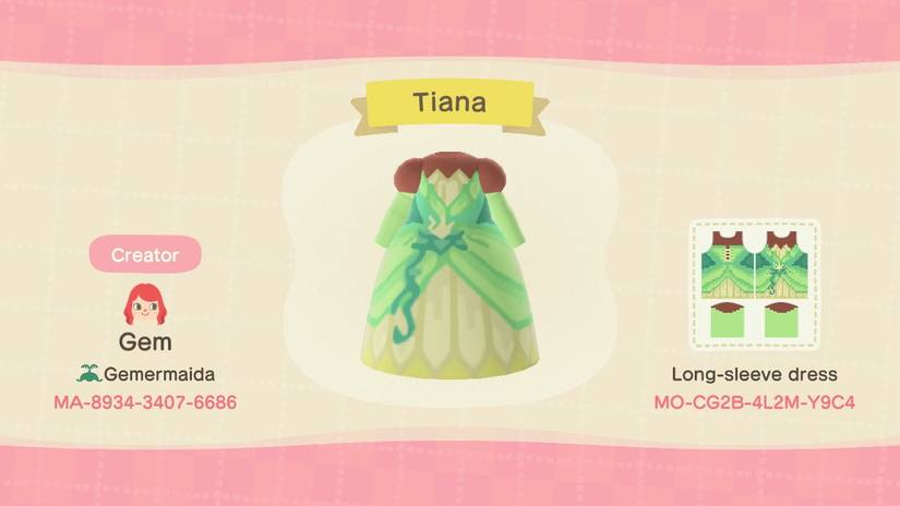 Animal Crossing: New Horizons - Codes For Disney Princess Outfits