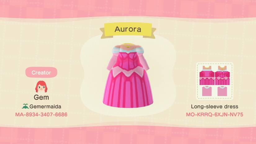 Animal Crossing: New Horizons - Codes For Disney Princess Outfits