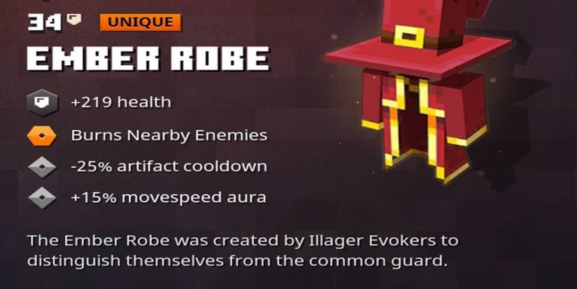 Minecraft Dungeons Robe The 15 Most Powerful Unique Pieces Of Armor In Minecraft Dungeons